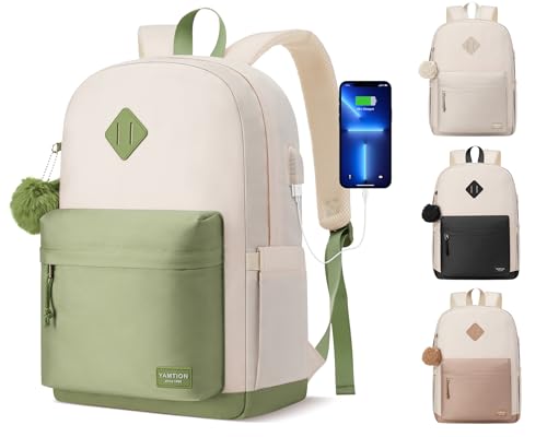 YAMTION School Backpack for Teen Girl Bookbag Women Lightweight SchoolBag Student for High School College Casual Daily Use