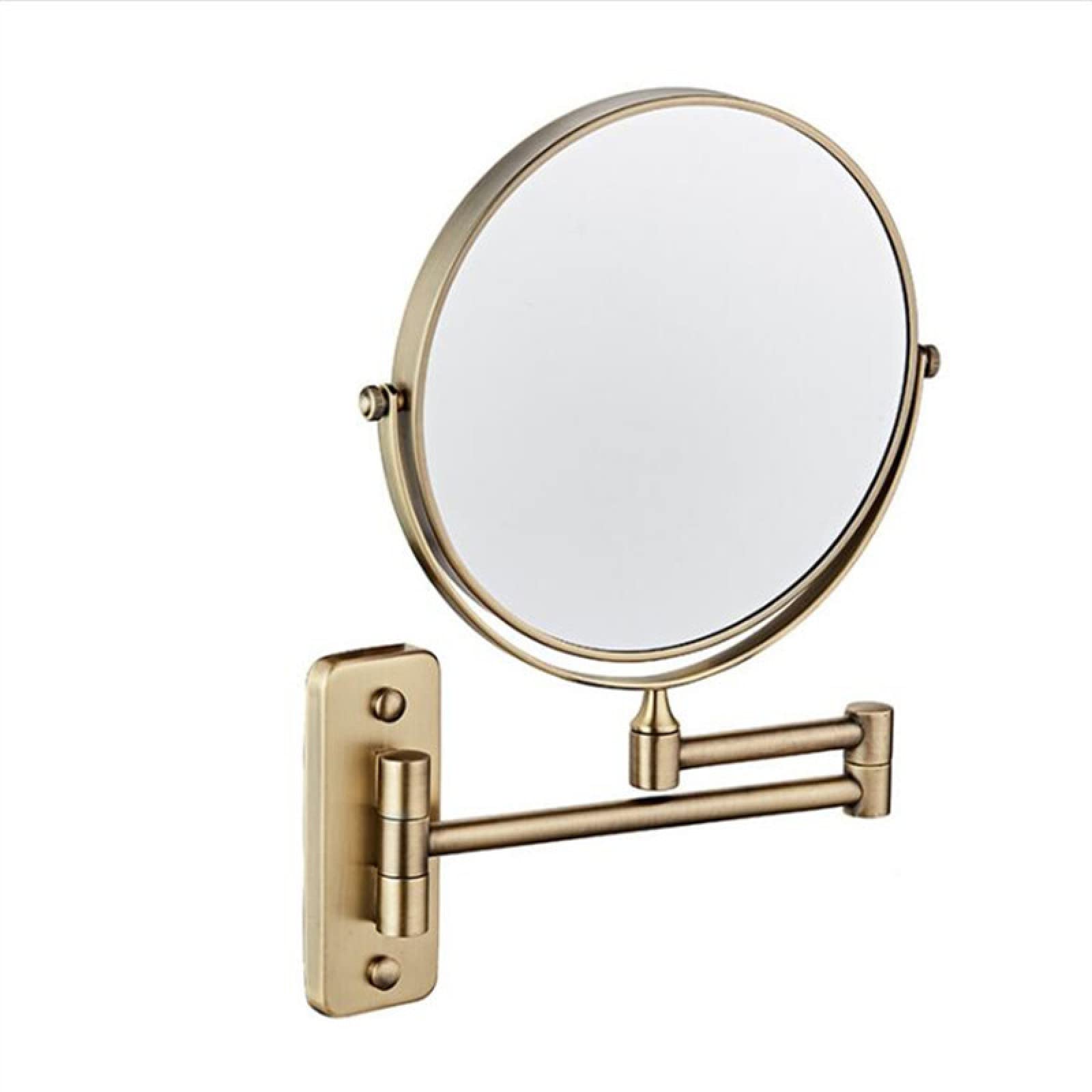 Specchio Per Il Trucco Specchi Da Bagno In Ottone Cromato 3 X Specchio Ingranditore Pieghevole Rasatura 8 Pollici A Parete 360 Ruotare Specchi Rotondi, Antico