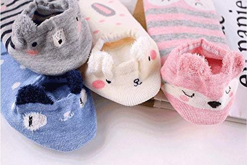 Nimai Creation Girl Non Slip Trainer Socks Toddlers Infant Socks Warm and Socks Cotton Stretch Crew Anti-Slip Girl's Socks (Pck of 5) 2