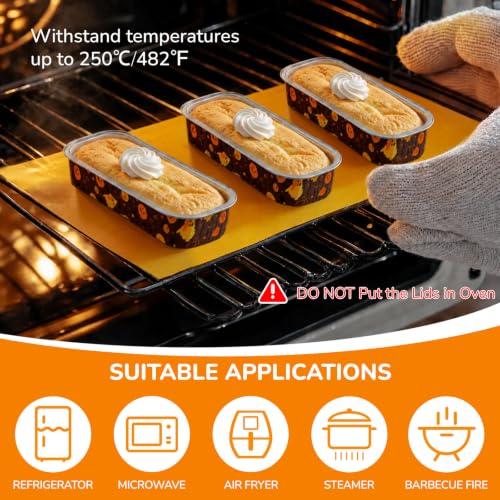 Halloween Mini Cake Pans with Lids, 6.8 Oz Aluminum Foil Ramekins, 30 Pack - image 5