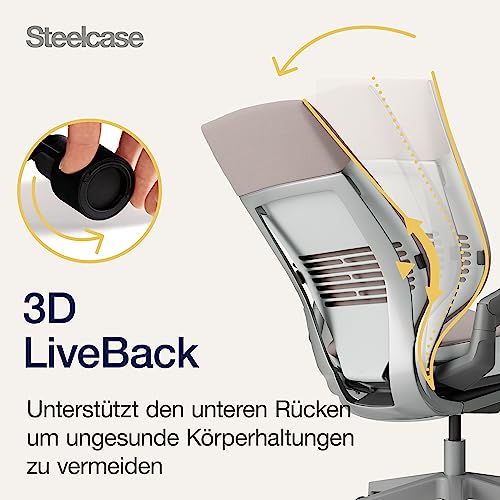Steelcase Ergonomischer Bürostuhl: Gesture, 360°-Armlehnen, Linse – Ansicht 3