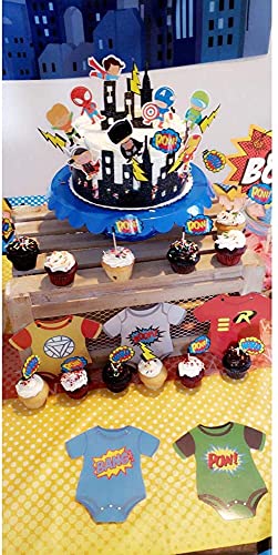 Ziyziiy 24 Pcs Cartoon Superhero And The Avengers Cupcake Toppers For Kids Birthday Party Cake Decoration Supplies #TOP3