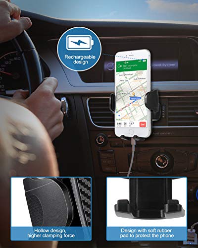 ANDOLO Car Phone Mount Air Vent [Thick Case & Big Phones Friendly] Universal Hands-Free Phone Holder for Car Anti-Shake Stabilizer Adjustable Clip Cell Phone Holder Compatible with All Mobile Phones - Thumbnail 4