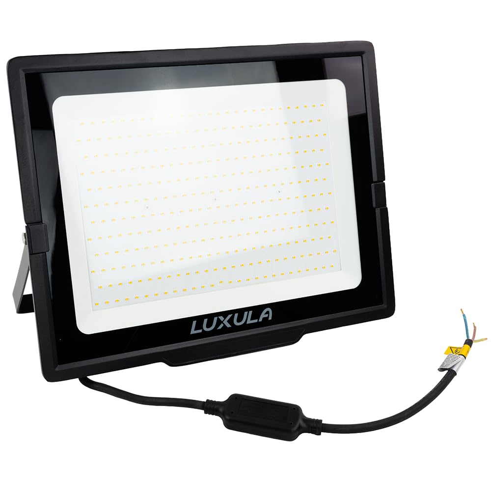 LUXULA LED Strahler Außen, 300W, 4000K Neutralweiß, 30000lm, IP65 wasserdicht, Außenstrahler Fluter, Aussenleuchte Scheinwerfer, LED Außenbeleuchtung für Garten, Einfahrt, Garage, Terrasse, Schwarz