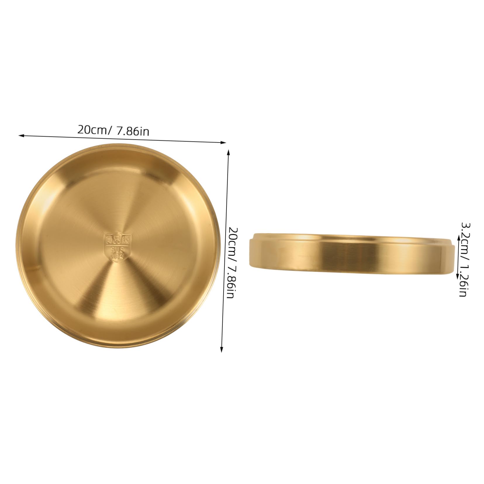 COLLBATH Metal Camping Plates Stainless Steel Grilling Tray Dinner Plate for Outdoor Bbq Prep and Serve