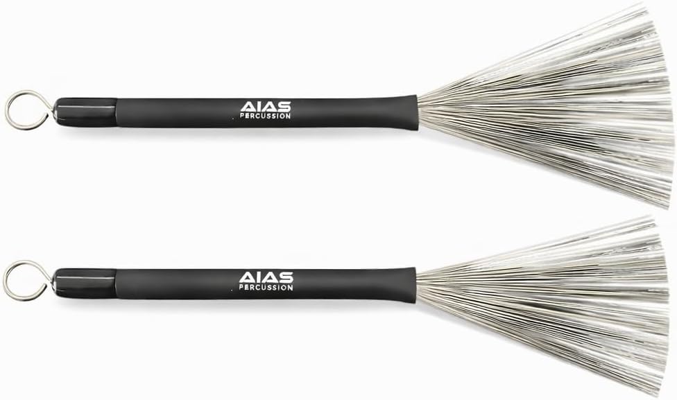 AIAS Retractable Wire Drum Brushes AR-1 with Rubber Handle, Adjustable Spread for Dynamic Control and Performance