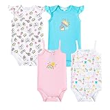❤Cierre: automáticos Amomí Body Bebe Niña Manga Corta Pack de 4 Pcs Algodón 100% 3-24 Meses* (24 Meses, A21025+27)