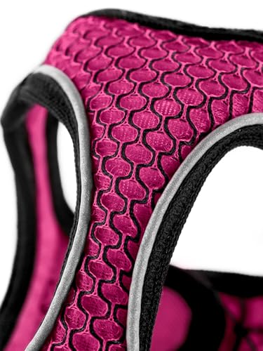 Hunter Hundegeschirr Hilo Comfort, Farbe: pink, Easy Step-In Geschirr für kleine bis mittlere Hunde, mit Netzmaterial, reflektierende Elemente, angenehm leicht, modernes Design, Größe: S