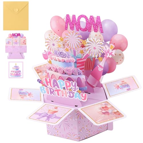 Mothers Day Card 3D Pop Up Mothers Day Card Happy Mothers Day Mothering Sunday Card Greeting Card with Envelope Mothers Day Gift from Daughter Son for Mum