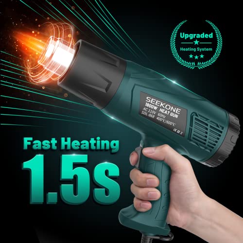 SEEKONE-Heat-Gun-1800W-Heavy-Duty-Hot-Air-Gun-Kit-Dual-Temperature-Settings-7521112-Overload-Protection-with-4-Nozzles-for-Crafts-Shrinking-PVC-Stripping-Paint