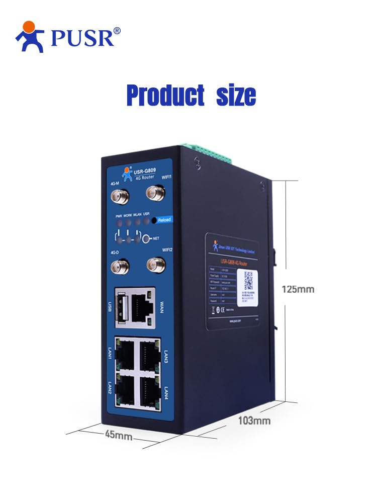 Europe & Australia routeur VPN cellulaire Industriel Modem 4g WiFi LTE avec Emplacement pour Carte sim USR-G809-EAU