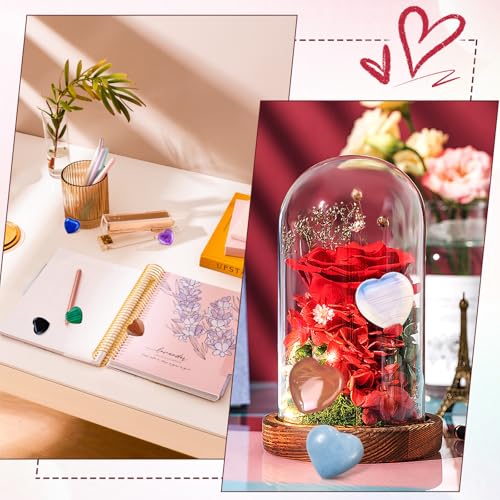 22 stuks helende kristallen, hart edelstenen, liefdeshart natuurlijke edelstenen, Valentijnsdag, multi gepolijste zakstenen voor stressverlichting, Reiki chakra healing, meditatie - Afbeelding 6