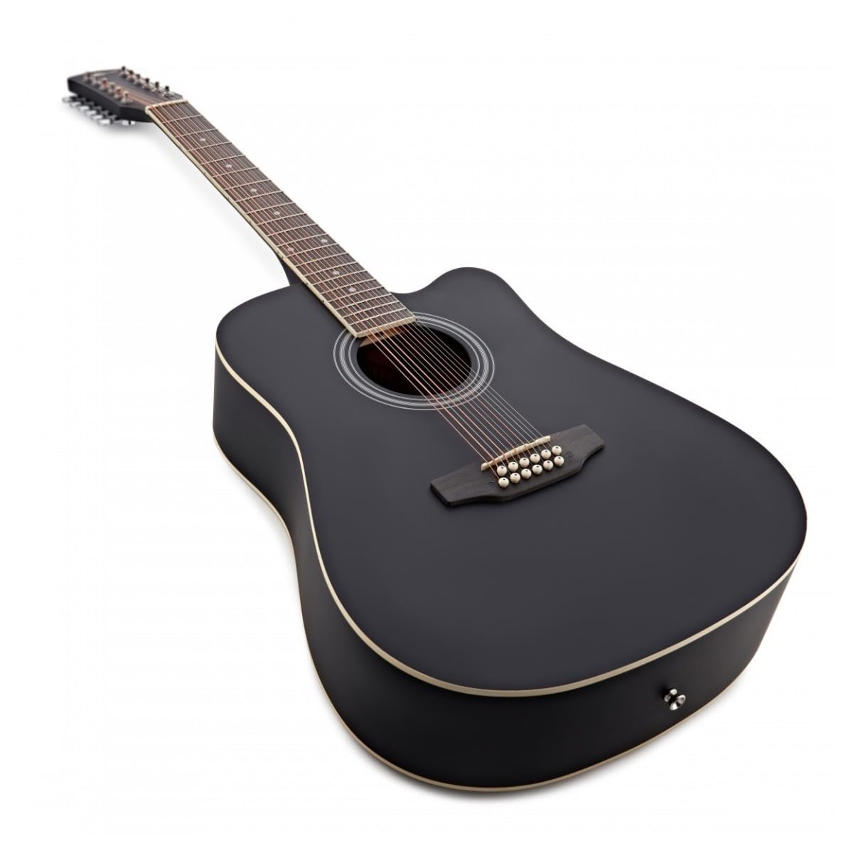 Dreadnought 12-saitige Akustikgitarre von Gear4music schwarz