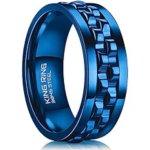 King Ring 8mm Gear Spinner Rings Ultra Polished Fidget Rings for Men & Women Designed in USA
