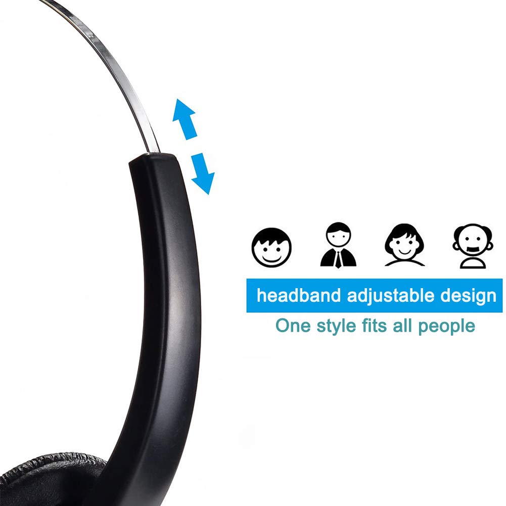 Auriculares de computadora para PC Call Center Home Office Online Skype Laptop con micrófono en cable Control de volumen Cancelación de ruido. 4