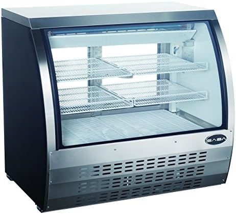 Commercial 47'' Deli Case Refrigerator with Curved Glass Display with LED lighting