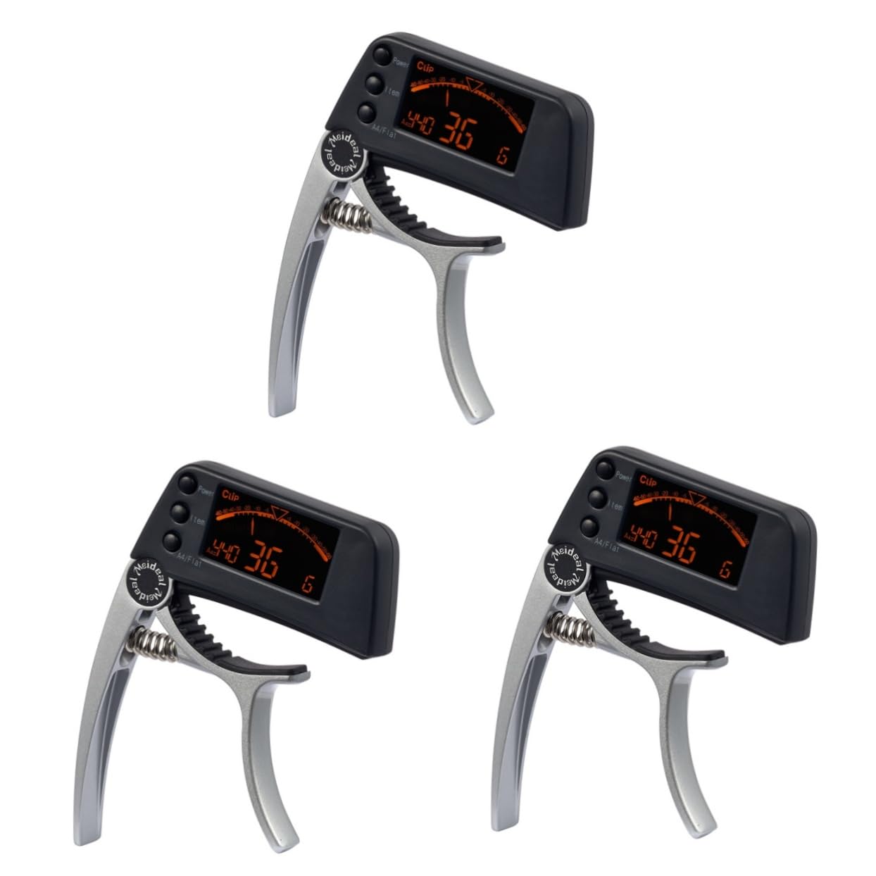 Toyvian 3stücke Elektronisches Gitarren-stimmgerät Und Kapodaster Clip Akustik Gitarre Lcd-anzeige Für Ukulele Und Banjo Silber