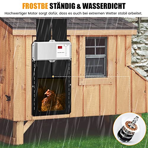 Automatische HüHnerklappe Solar 30*44 cm | Elektrische HüHnerklappe Automatisch Voll Aluminiumtür mit Lichtsensor ,Timer… – Bild 5