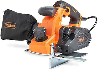 VonHaus - 900W Electric Hand Planer - Power Wood Planner with 82mm Width - Planing Depth / Parallel -16000 RPM -Compact and Ergonomic Design -for Planing Wood Surfaces - Dust Bag - Wood Working Tool