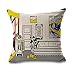 qhtqtt Housse De Coussin Pop Art Head Décoration De La Maison en Linge Taie d'oreiller Peint À La Main Art Salon Canapé Taie d'oreiller Bureau Siège De Voiture 45X45 Cm A