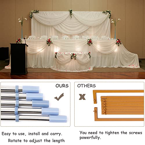 Wupyi Professional Backdrop Stand Pipe Kit,10'X10'/10'X 20' Heavy Duty Background Support System Curtain Frame Telescopic With Steel Base For Wedding Party Photography Trade Show Display (10'X 20') #TOP2