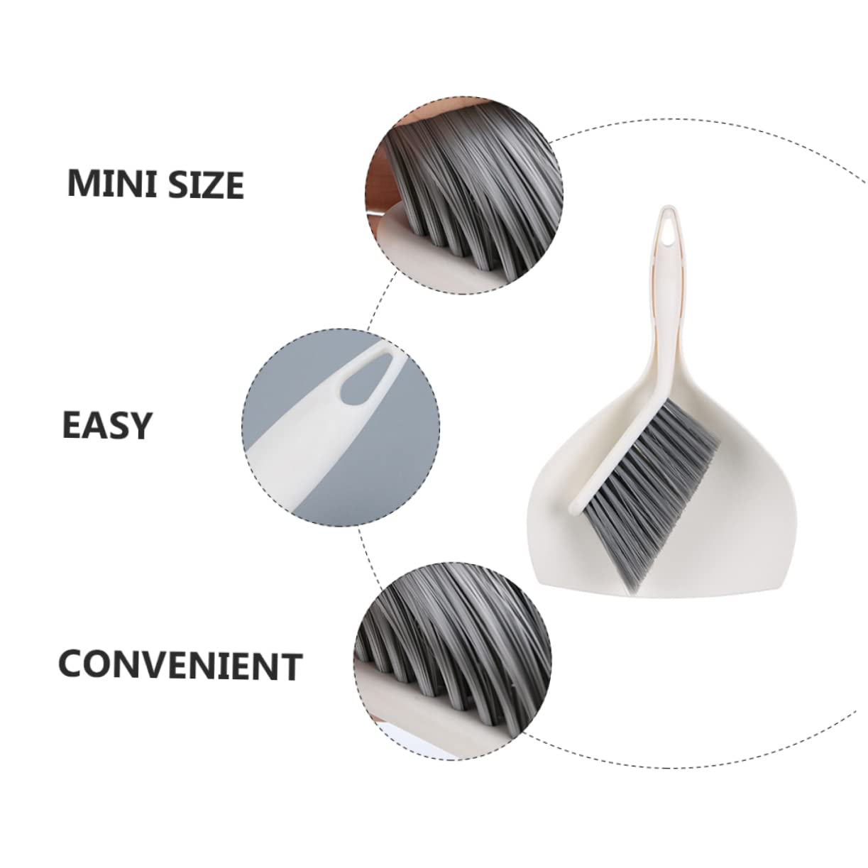 KOMBIUDA 1 Set Children's Dustpan Broom Mini Brush Sweeper Broom Mini Desktop Dustpan Kid Broom Pet Cleaning Tool Mini Dustpan Brush Desk Cleaning Broom Small Cleaning Broom Pp White