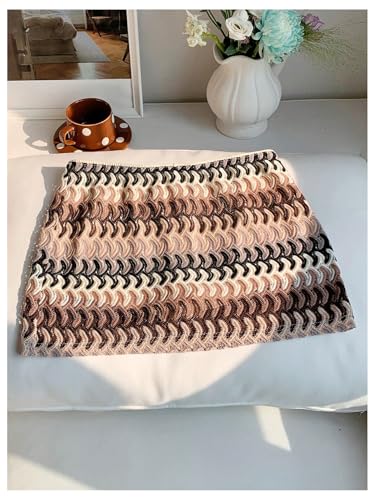 Milumia Women's Boho Knit Mini Skirt Summer Drawstring Waist Short Skirts4