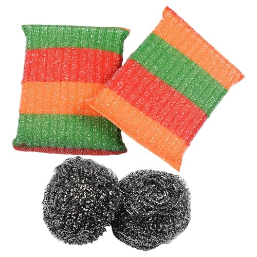 Fregadero de acero inoxidable versátil para limpieza de cuencos, esponja de alambre, almohadillas de metal de alto rendimiento para ollas, sartenes y parrillas, estropajos duraderos para una limpieza