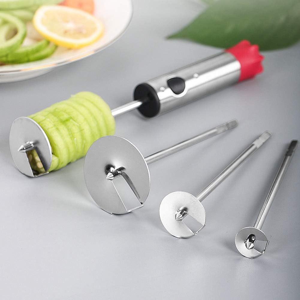 Electric Fruit and Vegetable Core Remover, Stainless Steel Squash Corer, Red, Ergonomic Grip Blade, Kitchen Tool for Salad Making