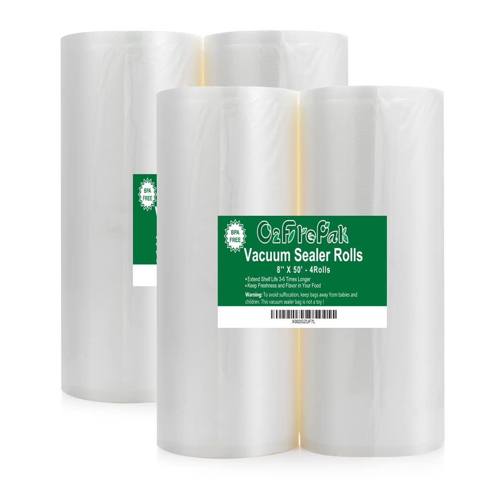 O2frepak Confezione da 4 rotoli di sacchetti sottovuoto da 20 x 150 m, senza BPA