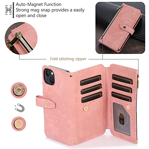 UEEBAI Crossbody Wallet Case for iPhone 14 6.1 inch - Image 4