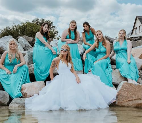 Image of Multi-Way Wrap Infinity Maxi Dress for Bridesmaids & Wedding Guest | 31 Colors for All Wedding Themes, One Size & Plus, 1 Dress for Any Events, Evening, Prom, Gala, Non-See-Through, Wrinkle-Free