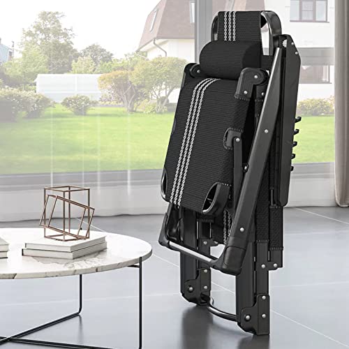 Folding Chaise Lounge Chair, Adjustable 5-Position Outdoor Patio Lounger With Detachable Headrest & Soft Pad, Comfortable Folding Reclining Lounge Chair For Garden Backyard Beach Pool Sunbathing #TOP7