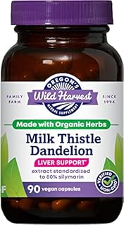 Oregon's Wild Harvest, Certified Organic Milk Thistle Dandelion Capsules, 80% Silymarin, Burdock and Artichoke, 90 Ct