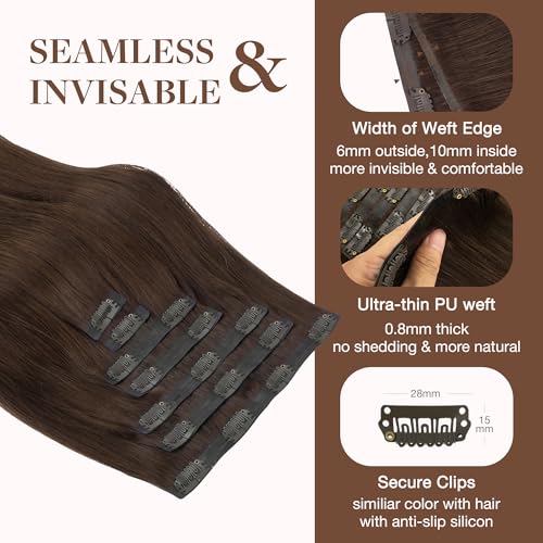 Image of GOO GOO Seamless Clip in Hair Extensions Real Human Hair Remy Extensions