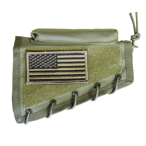 M1SURPLUS Green Color Cheek Rest + USA Flag Morale Patch Fits Marlin Model 22 1895 336 39A 60 795 XT Series Remington 700 Rifle