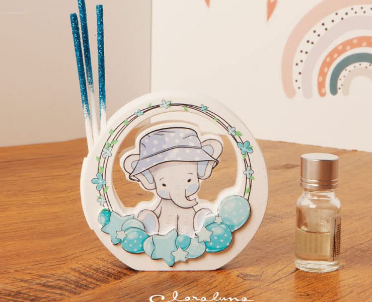 Digiglio Bomboniere Claraluna 2023 Birth and Christening Favour Elephant with Sky Blue Hat