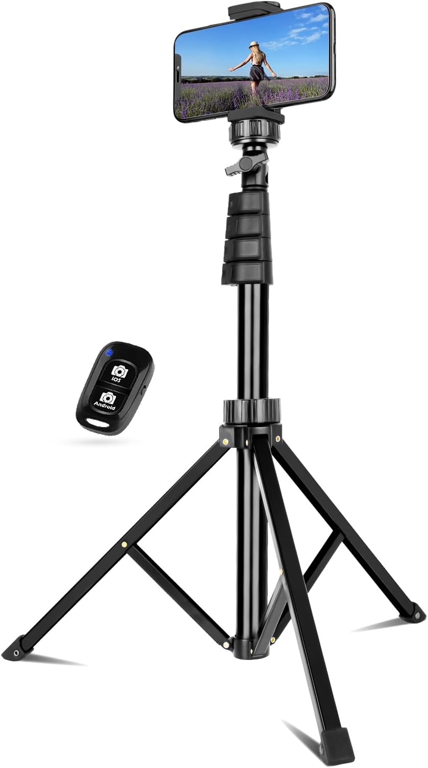 UBeesize Selfie Stick Tripod, 62" Extendable Tripod Stand with