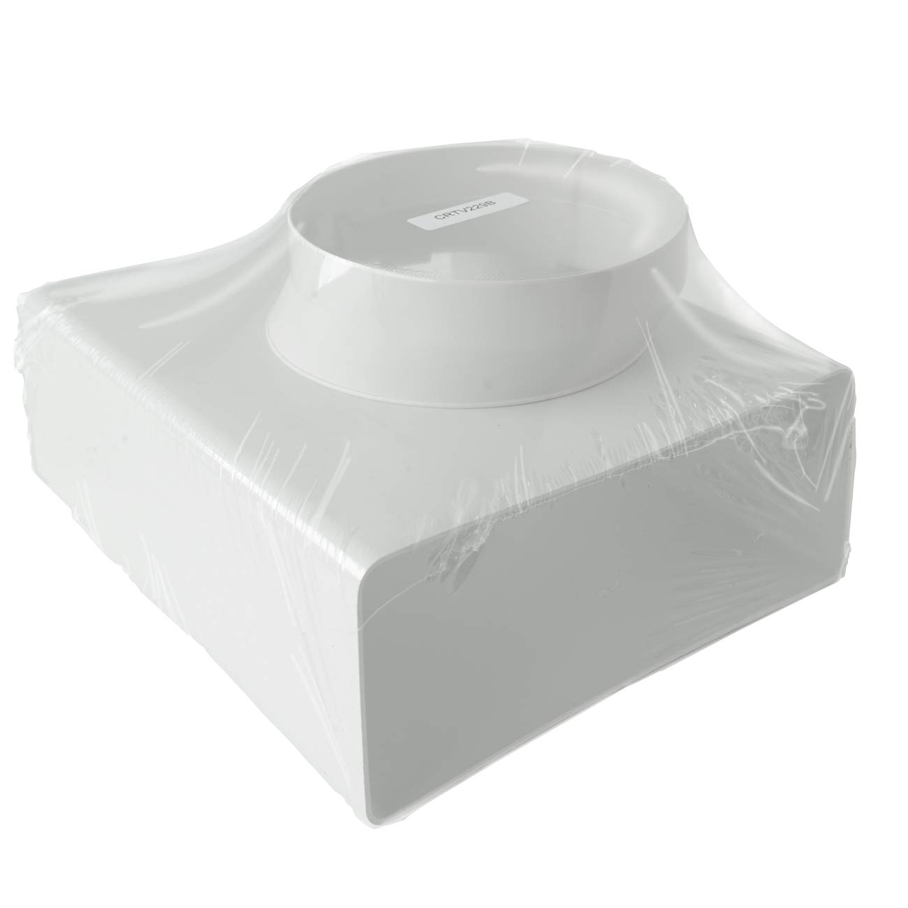 Lüftung CRTV229B Vertikaler "T" Verbinder von Rundrohr ø 150 mm auf Rechteckig 220x90 mm. Weiße Farbe