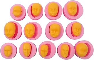 Variety Face Cake Mold, Silicone Baby Face Baby Head Fondant Molds Shower Bomb Manufacturing Mould Super Light Weight Clay Soap Resin Chocolate Mold (13pcs)