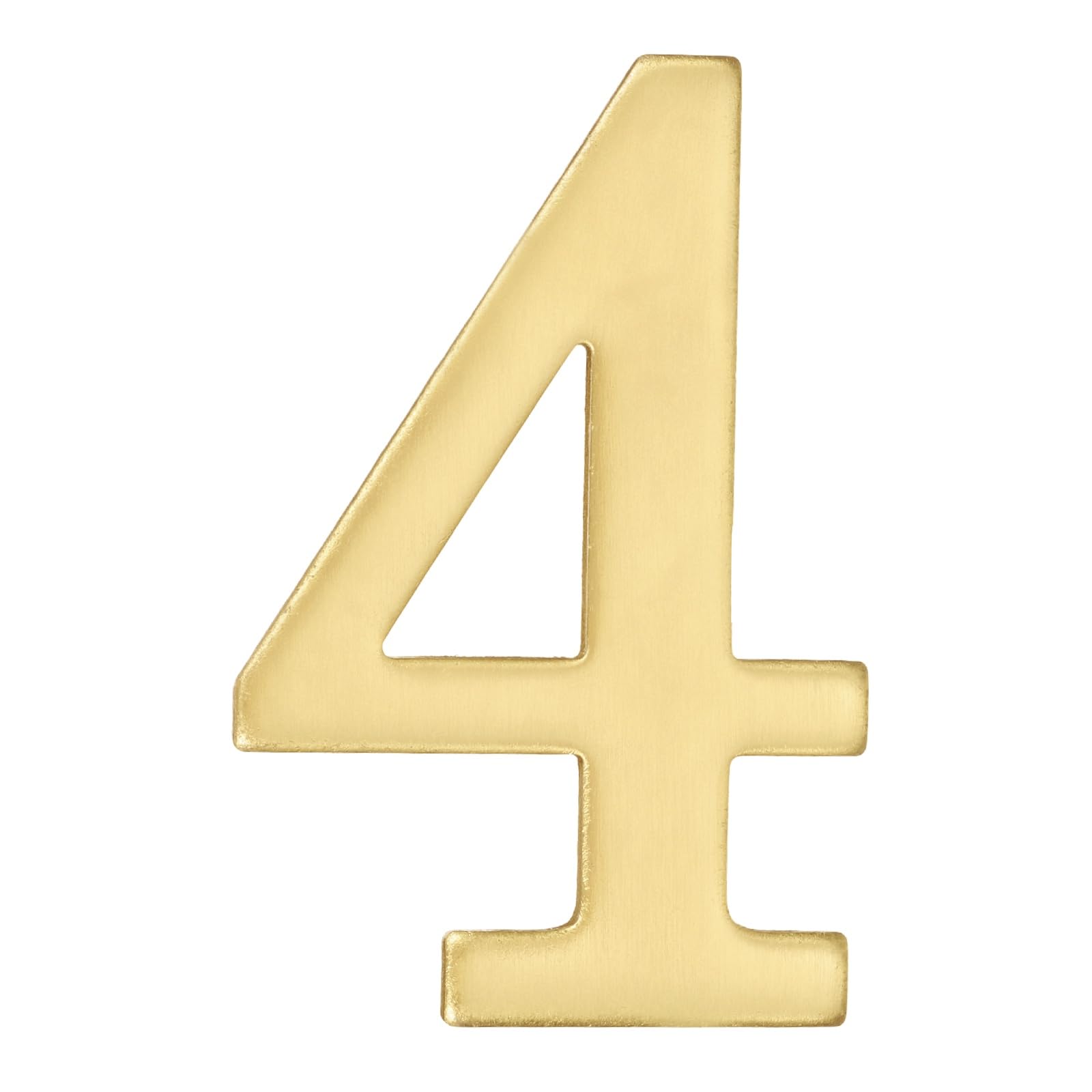 sourcing map House Numbers for Outside, 2.8 Inch Magnetic Brass Self Adhesive Mailbox Decor Number Stickers for Apartment Office Hotel Room Door Signs(Number 4)