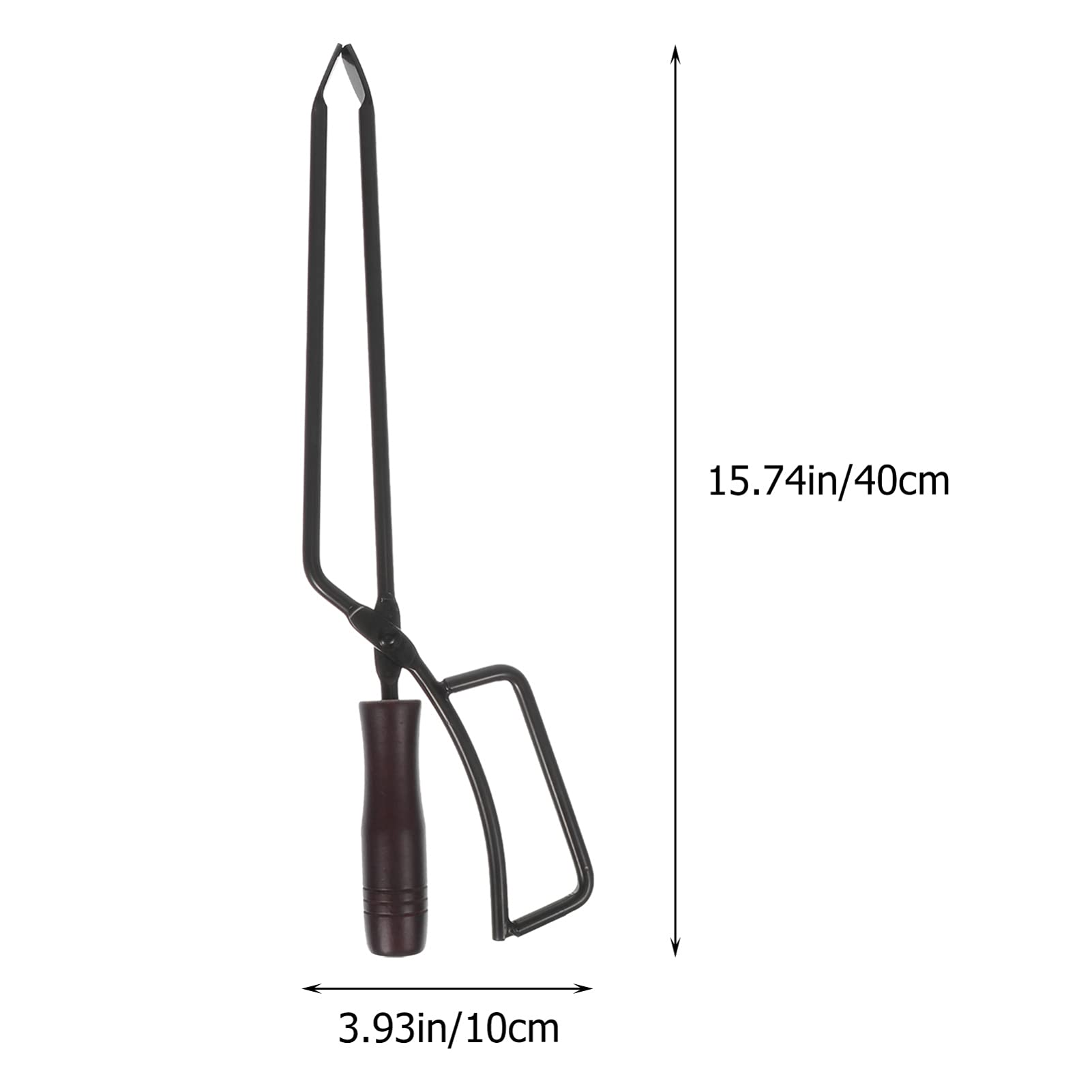 Gogogmee 1Pc Long Handle Tong with Grip Charcoal Holder for Grilling Ergonomic Design Durable Heat Resistant Firewood Tong for Barbecue Pits