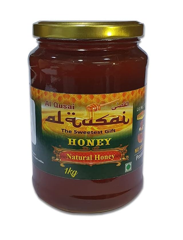 Natural Honey Multiflower - Pure Honey, Healthy Sweetener, Rich in Antioxidants, Ideal for Baking, Cooking, Tea, and Skincare, 100% Healthy, Gourmet Honey (1kg Glass Bottle)