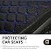 Hugwits Car Seat Cover, Breathable Linen Car Seat Cushion for Seasons, Anti-Slip Driver and Passenger Seats Pads with Storage Pockets, Universal for Most Cars (Black)