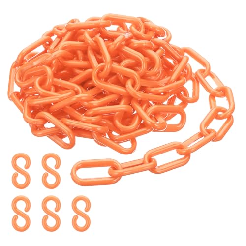 PATIKIL Maglie di Catena in Plastica, 45 Piedi Catene di Sicurezza, Catene di Plastica Blu/Bianche Grandi Catene di Plastica Lunghe per Barriere Controllo della Folla Code Parcheggi