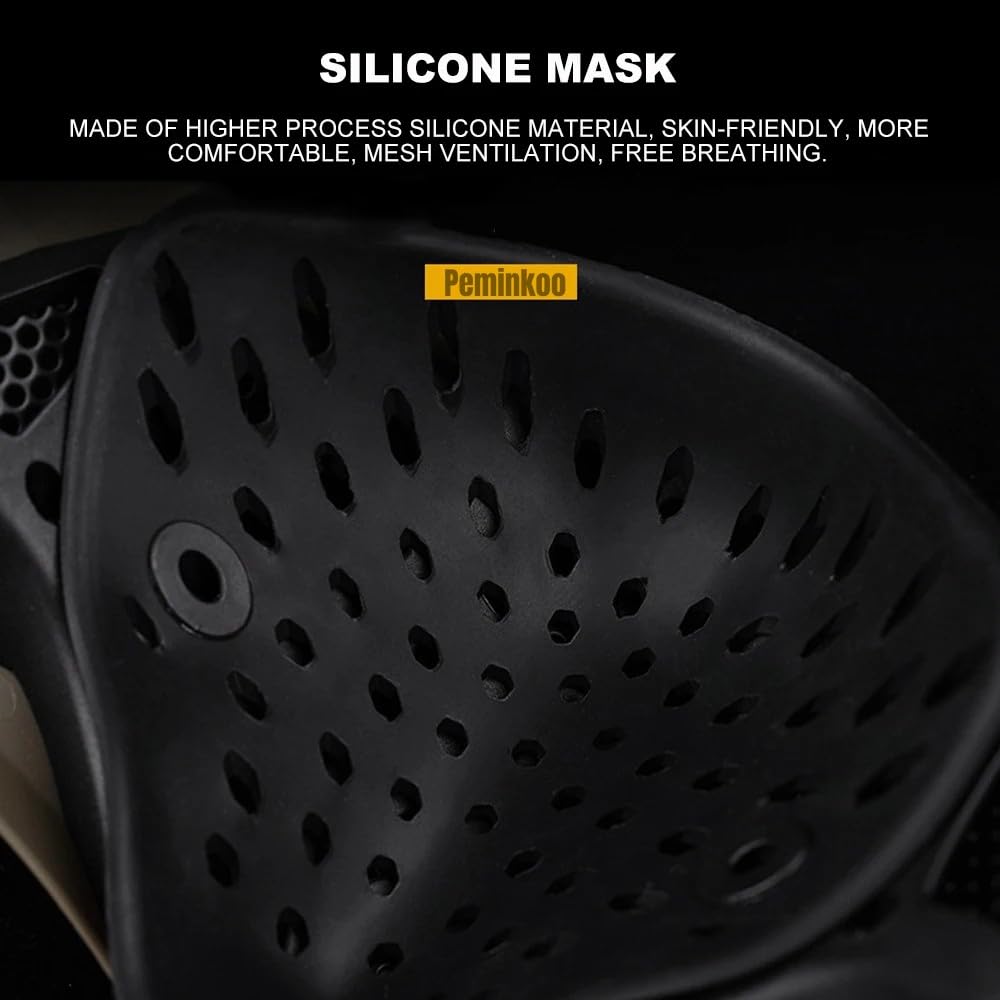 Peminkoo Maschera Tattica Mezza Faccia Paintball Airsoft Maschera Protettiva Scorpione Design Interno in Silicone Maschere Traspiranti Cosplay