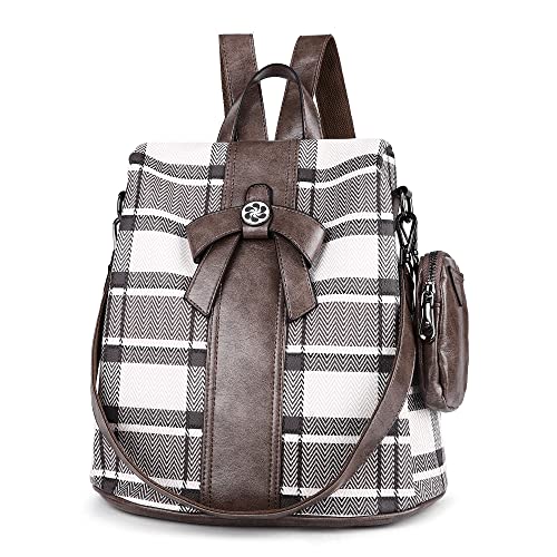 ZOCAI Zaino da donna alla moda, in pelle PU, zaino antifurto, borsa a tracolla, 2 kaki/cachi, M