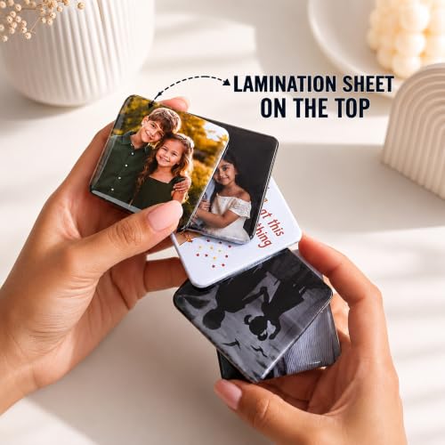 Image of Art Street Personalized Metal Photo Fridge Magnets With Optional Rakhi | Customized Strong Magnetic Fridge Magnet Pictures For Raksha Bandhan Brother Sister HD Print Waterproof (Set of 4, 2x2 Inch)