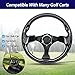 Universal EZGO Steering Wheel with Black Aluminum Frame Golf Cart Steering Wheel for Yamaha Club Car DS and Precedent Tempo, RXV & TXT
