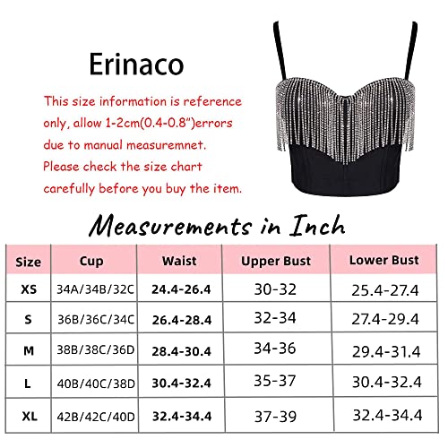 Erinaco Women's Rhinestone Diamond Tank Top Color Beaded Sling Tube Top Bustier Vest Crop Top Sexy Corset Bra Summer - Image 3